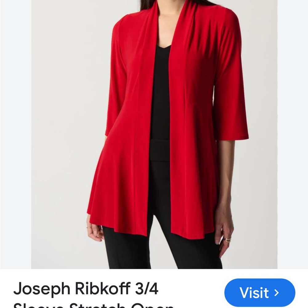 Joseph Ribkoff Red Cardigan - Picture 2 of 7